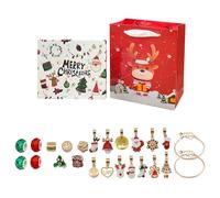 Calendrier de l'Avent 2025 avec collier de compte à rebours de 24 jours - Bracelets DIY - Kit de fabrication de bijoux pour enfants et filles