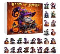Calendrier de l'Avent 2025 avec compte à rebours 2D en acrylique pour Halloween, compte à rebours, décoration 2D en acrylique (beige, 33 x 30 cm)