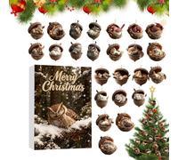 Calendrier De L'Avent 2025 Avec Des Animaux De La Forêt Et Des Glands, Calendrier De L'Avent Avec D-es Animaux De La Forêt En Acrylique 2D À Suspendre, 24 Pendentifs Différents Représentant