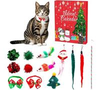 Calendrier de l'Avent 2025 avec jouet de Noël pour animaux de compagnie, jouet interactif pour chat, calendrier de compte à rebours pour les amoureux des chats, les amis et la famille (rouge)