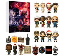 Calendrier De L'avent 2025 Avec Stranger Things,Calendrier De NoëL De 24 Jours Avec 24 Mini Ornements De animé Plats 2D-Style 4