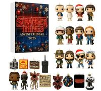 Calendrier De L'avent 2025 Avec Stranger Things,Calendrier De NoëL De 24 Jours Avec 24 Mini Ornements De animé Plats 2D-Style 1