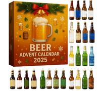 Calendrier De L'avent 2025 Biere,beer Advent Calendar 2025,24 Days Christmas Advent Calendar Boxes with 24 Plastic Beer Bottle Ornaments for Man Women Dad Beer Lover (24PCS)
