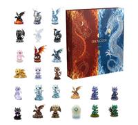 Calendrier de l'Avent 2025, Cadeaux de Fête 2025 Mignons 2D, Calendrier de Bureau Dragon Décor de l'Avent, Adultes Collectionneurs Portière Voiture Bureau Intérieur Anniversaire Fêtes