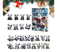 Calendrier de l'Avent 2025 | Calendrier à Pendentifs Panda en Acrylique 2D 2025 | Décoration de Fête pour Porte Fenêtre Mur Arbre Anniversaire | Favoris de Fête pour Porte Entrée Jardin