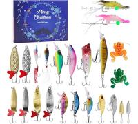 Calendrier de l'Avent 2025, calendrier de 24 jours avec leurres de pêche, cadeau de Noël, compte à rebours pour père, amoureux, petit ami, frère (style 1)