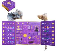Calendrier de l'Avent 2025, calendrier de compte à rebours d'Halloween, compte à rebours en cristal Reiki pour Halloween, 24 jours, contient 24 pierres, boîte de compte à rebours magique d'Halloween