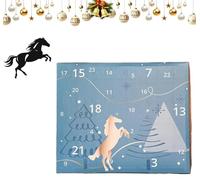 Calendrier de l'Avent 2025 - Calendrier de compte à rebours pour chevaux avec 24 jours de cadeaux et surprises pour les propriétaires de chevaux, les cavaliers et les écuries (B)