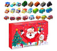 Calendrier de l'Avent 2025, Calendrier de l'Avent 2025 Voiture Ingénierie 24 Jours, Jouet Éducatif Garçons Maison École Maternelle Fête Noël