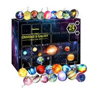 Calendrier de l'Avent 2025 - Calendrier de l'Avent 24 jours avec univers galaxie et planète - Décoration de sapin surprise amusante pour enfants, garçons et filles