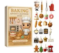 Calendrier de l'Avent 2025 - Calendrier de l'Avent 2D - 24 jours - Recettes de vacances - Inspiration de pâtisserie festive - Idées de friandises saisonnières - Noël unique pour les boulangers et les