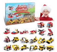 Calendrier De L'avent 2025, Calendrier de l'Avent avec 24 jouets de Noël, blocs de construction pour voitures et jouets sur le thème des pompiers, cadeau pour garçons et filles