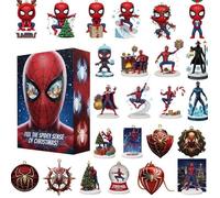 Calendrier De L'Avent 2025,Calendrier De L'Avent,Calendrier De NoëL Sur 24 Jour,24 Petites Spider-Man Figurine pour Les Enfent