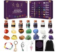 Calendrier de l'avent 2025, Calendrier de l'avent Pierre Precieuse, Advent Calendar, 24 Jours Noël Calendrier Avent Cristaux Minéraux Calendrier pour Filles Garçons Cadeau de Noël