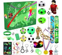 Calendrier de l'Avent 2025, Calendrier de l'Avent Sur le thème du Football Avec 24 Figurines Coupe du Monde, Cadeau de Noël idéal Pour Les Enfants et Les Garçons Fans de Foot