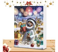 Calendrier de l'Avent 2025 | Calendrier de Noël 2D en acrylique à breloques Jésus | Pendentif décoratif pour fenêtre, branches, voiture, festival, extérieur, mur, entrée, cour