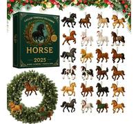 Calendrier de l'Avent 2025, calendrier de Noël avec 24 figurines uniques de chevaux, calendriers cadeaux pour les amateurs de chevaux, les collectionneurs et la décoration saisonnière de la maison