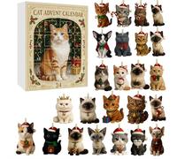 Calendrier de l'Avent 2025, calendrier de Noël de 24 jours avec 24 chatons de dessin animé, ornements mignons pour sapin de Noël, compte à rebours des vacances pour chats, femmes et collectionneurs (E