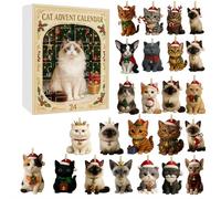 Calendrier de l'Avent 2025, calendrier de Noël de 24 jours avec 24 chatons de dessin animé, ornements mignons pour sapin de Noël, compte à rebours des vacances pour chats, femmes et collectionneurs (G