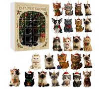 Calendrier de l'Avent 2025, calendrier de Noël de 24 jours avec 24 chatons de dessin animé, ornements mignons pour sapin de Noël, compte à rebours des vacances pour chats, femmes et collectionneurs (H