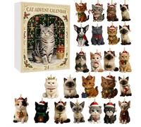 Calendrier de l'Avent 2025, calendrier de Noël de 24 jours avec 24 chatons de dessin animé, ornements mignons pour sapin de Noël, compte à rebours des vacances pour chats, femmes et collectionneurs (A