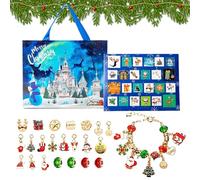 Calendrier de l'Avent 2025 | Calendrier de Noël de 24 jours avec kits de bracelets à breloques à faire soi-même, kit de fabrication artisanale pour sœur, adolescente, grille, vacances, anniversaire