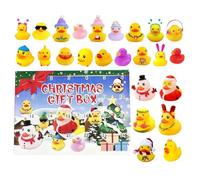 Calendrier de l'Avent 2025 - Canard en caoutchouc - 24 jours - Jouet de Noël - Compte à rebours de l'Avent - Pour fêtes, vacances, Noël, maison, fête, réunion, adultes et enfants