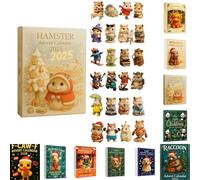 Calendrier de l'Avent 2025, compte à rebours de 24 jours, avec jolis ornements de hamsters, décoration de vacances amusante pour sapin de Noël et décoration de la maison