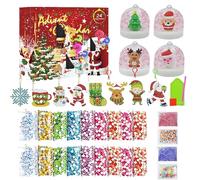 Calendrier de l'Avent 2025, compte à rebours de Noël sur 24 jours, comprend un porte-clés avec peinture en cristal et une boule à neige non assemblée, des décorations Noël faciles bricoler, des