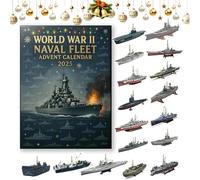 Calendrier de l'Avent 2025 de la flotte navale de la Wwii - 24 jours de navires de guerre emblématiques, calendrier de l'Avent de Noël pour les amateurs d'histoire navale, les vétérans