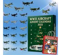 Calendrier de l'Avent 2025 de la Seconde Guerre mondiale avec 24 pendentifs d'avion de qualité supérieure, parfait pour les collectionneurs de modèles, les amateurs d'histoire, les amateurs d'aviation