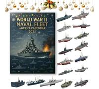 Calendrier de l'Avent 2025 de la Seconde Guerre mondiale - Compte à rebours de Noël de 24 jours avec navires de guerre emblématiques, calendrier de l'Avent parfait pour les amateurs d'histoire navale