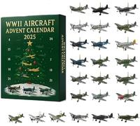 Calendrier de l'Avent 2025 de la Seconde Guerre mondiale pour adultes - 24 jours d'oiseaux de guerre miniatures uniques à l'échelle 1:144 | Calendrier de compte à rebours de Noël ultime et cadeau pour