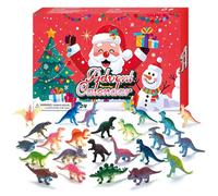 Calendrier de l'Avent 2025 - Décor de figurine de dinosaure réaliste pour garçons et filles | 24 jours Calendrier du compte à rebours de la figure de dinosaure GLOW-IN-EN-THE DARK pour Kid | de
