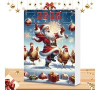 Calendrier de l'Avent 2025 - Décoration de sapin de Noël - Calendrier de compte à rebours 24 jours - Pendentif en acrylique 2D - Décoration de Noël mignonne pour arbre, maison, fenêtre, mur, porte