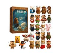 Calendrier de l'Avent 2025 - Décoration d'intérieur en acrylique 2D - Adorable ours de Noël - Calendrier compte à rebours - Pour enfants, adultes, mur, porte, sac, pendentif, sac à dos, fête, vacances