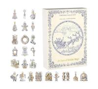 Calendrier De L'Avent 2025,Décorations En Acrylique 2D | Calendrier Compte À Rebours 24 Jours Motif Porcelaine Pour Jouets Noël,Pour Arbre Famille Activité Ludique Développement Tout-Petit Adolescents