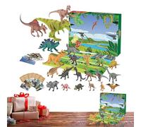 Calendrier De L'Avent 2025 Dinosaure Réaliste Décor De Figurine Avec T-Rex Triceratops Velociraptor | Calendrier De L'avent De Noël De Vacances À 24 Jours | Surprise Le Stress De Soulagement De La Fêt