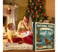 Calendrier de l'Avent 2025 en acrylique 2D, décoration de parcs nationaux 24 jours, calendrier de compte à rebours 2025, pour adultes et amoureux de la nature