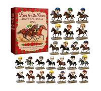 Calendrier de l'Avent 2025 en acrylique 2D, joli calendrier de compte à rebours avec 24 figurines uniques de chevaux, cadeau de Noël pour garçons, filles et enfants