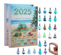 Calendrier de l'Avent 2025 en acrylique 3D, 24 jours de surprises de vacances sur le thème de l'océan, décoration de Noël 3D en acrylique, décoration de Noël en bord de mer, décoration d'intérieur