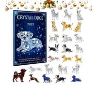 Calendrier de l'Avent 2025 en pour chien - 24 jours - Pendentif de Noël - Jolie figurine de chien en - Décoration de Noël - Pour les amoureux des chiens