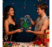 Calendrier de l'Avent 2025 en verre de mer, contient 24 décorations de Noël, calendrier de l'Avent 2025 fait à la main pour, garçons et filles