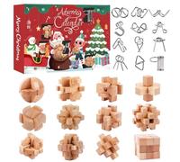 Calendrier de l'Avent 2025 Enfant Adulte, 24 Surprise Calendrier de lavent, Compte à rebours de Noël en Bois et en Métal Puzzle, Cadeau Noël de 3D Puzzles, cadeaux de xsmas (6 ans+)