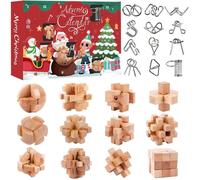 Calendrier de l'Avent 2025 Enfant Adulte,24 Surprise Calendrier de lavent,Compte à rebours de Noël en Bois et en Métal