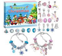 Calendrier de L'avent 2025 Enfant Fille: Licorne Fabrication Kit Bracelet, Calendrier de L'avent Bijoux Enfants, Jouet Cadeau Fille 4 5 6 7 8 9 10 Ans Idee Cadeau Noel