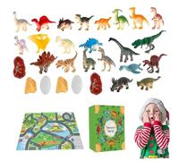 Calendrier de l'Avent 2025 Figurines de dinosaures, 24 jours Calendrier à rebours Noël avec figurine & map, Parent-Child Interaction Toys for Kids Anniversaire Noël (style 2)