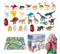 Calendrier de l'Avent 2025 Figurines de dinosaures, 24 jours Calendrier compte à rebours avec figurine & map, Parent-Child Interaction Toys for Kids Anniversaire Noël (style 1)