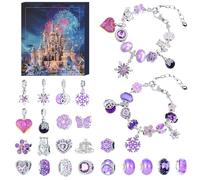 Calendrier de l'Avent 2025 Fille, DIY Charms Bracelet Jouet Kit, Calendrier de Noël Bracelet Fabrication Bijoux Enfant Fille Ado Cadeaux de Noël, Calendrier de l'avent Bijoux 5 6 7 8 9 10 11 12 13 Ans