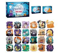 Calendrier de l'Avent 2025 Halloween - Lot de 24 boîtes mystères avec motifs citrouille et squelette - Idéal pour les fêtes et les activités familiales